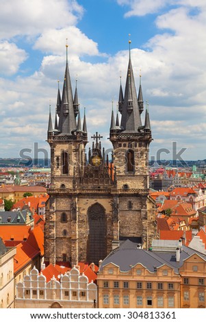 The Church of Our Lady before Tyn. The Old Town Square Prague Czech Republic.