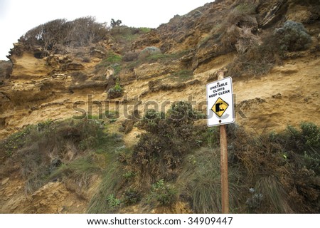 Danger unstable cliffs
