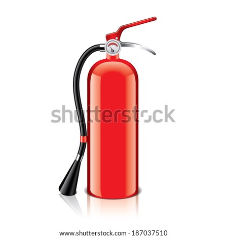 Fire extinguisher isolated on white photo-realistic vector illustration