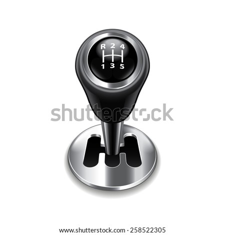 Car transmission isolated on white photo-realistic vector illustration