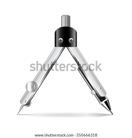 Divider tool isolated on white photo-realistic vector illustration