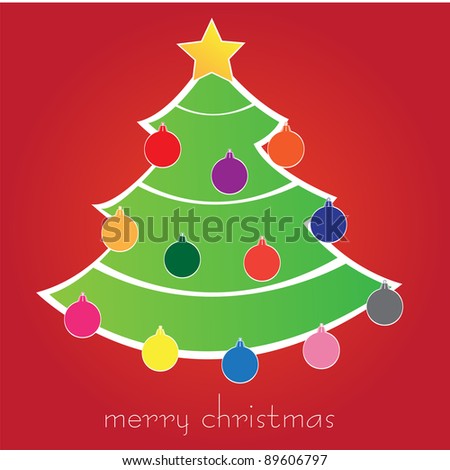 Merry Christmas Card Stock Vector Illustration 89606797 : Shutterstock