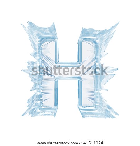 Ice Crystal Font. Letter H.Upper Case.With Clipping Path Stock Photo ...