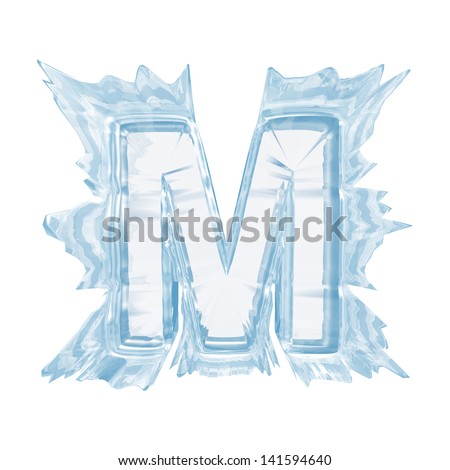 Ice Crystal Font. Letter M.Upper Case.With Clipping Path Stock Photo ...