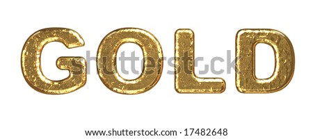 Word Gold Inscribed In Gold By Volumes A Letter Of Textures Isolated On ...