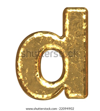 Golden Font. Letter 'D'.Lower Case. Stock Photo 22094902 : Shutterstock