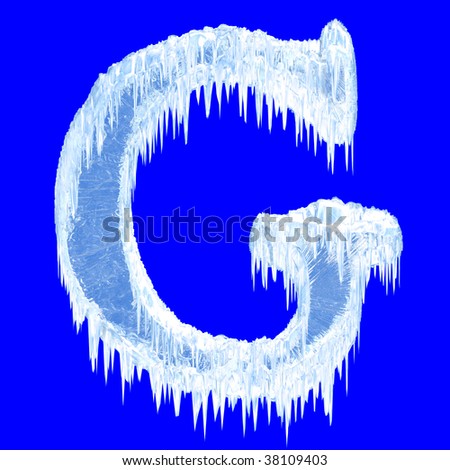 Ice-covered alphabet. Letter G.Upper case.With clipping path.