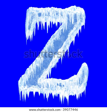 Ice-covered alphabet. Letter Z.Upper case.With clipping path.