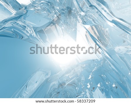 Beautiful blue textured abstract background of ice
