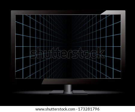 Computer monitor vector background.