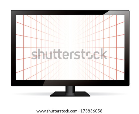 Computer monitor vector illustration.