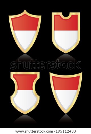 Vector shields with flag of Monaco.