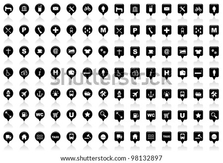 Vector illustration of city map icons.