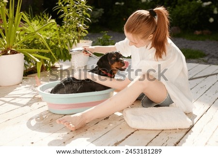 Image, Stock Photo Shower in the garden