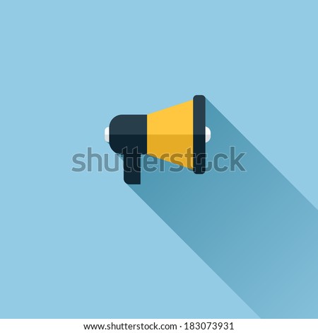 Flat vector icon of megaphone for social media marketing concept