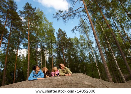 Family on a hiking break.