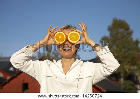 Woman and fruit