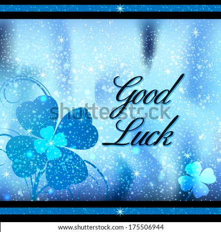 Square greeting card Good Luck