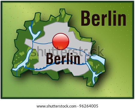 City map of Berlin with higher layers