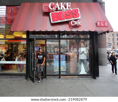 NEW YORK CITY - SEPT. 11, 2014: the Cake Boss Cafe in New York City on September 11, 2014. Cake Boss Cafe is the Manhattan outlet of Carlo\'s Bakery, home of the Cake Boss, Buddy Valastro