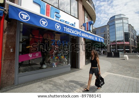 BUDAPEST, HUNGARY - JULY 18: Lovers of retro style footwear find nirvana at the Tisza shoe shop in Budapest, Hungary, on Monday,  July 18, 2011. Tisza is a leading brand of retro designed footwear in Central Europe.