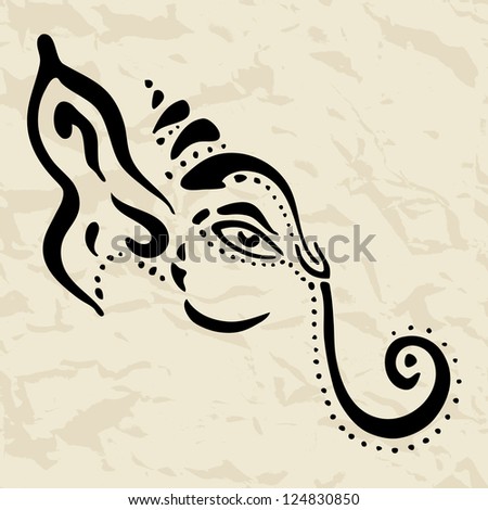 Hindu God Ganesha. Vector Hand Drawn Illustration. - 124830850 ...