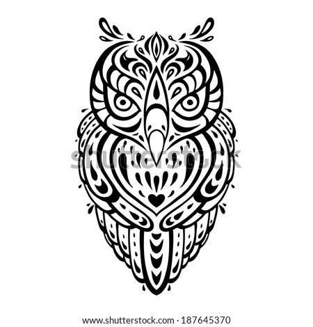 Owl. Tribal Pattern. Polynesian Tattoo. Vector Illustration ...