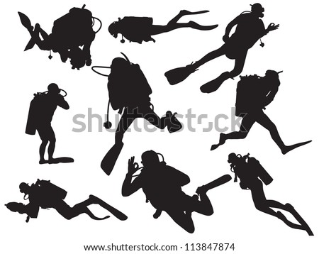 Vector Scuba Diving Silhouette - 113847874 : Shutterstock