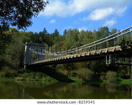Ancient chain bridge - the oldest bridge of this type in Czech Republic