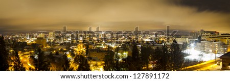 Small city skyline panorama
