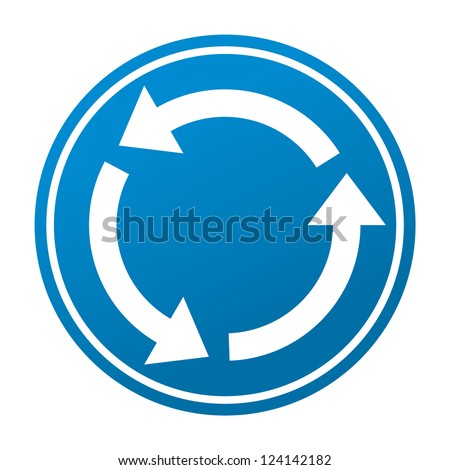 vector round road sign with arrows