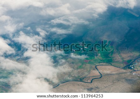 mountain landscape from high above