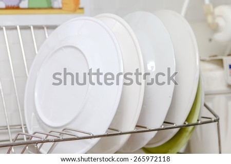 dish is placed on the shelves in the kitchen