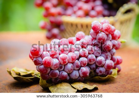 Red grape fruits in the basket