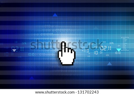 Mouse pointer on abstract binary background