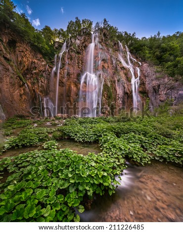 Big Waterfall in Plitvice Lakes National Park, Croatia