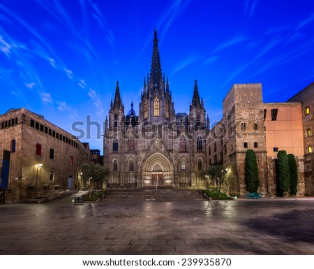 Similar – Image, Stock Photo Barcelona Cathedral, Saint Eulalia Exterior Details