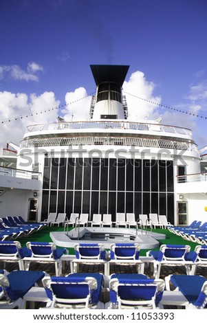 Cruise ship deck sun deck.