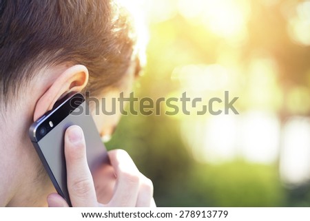 Man talking on the phone close up shot