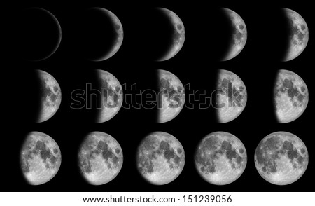 Phases Of The Moon - 15 Day In The Night Time Stock Photo 151239056 ...