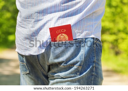 Man with soviet union passport in pocket