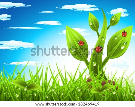 Vector illustration of spring landscape.