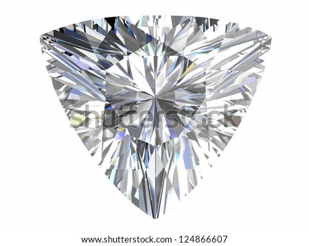 diamond jewel on white background. High quality 3d render with HDRI lighting and ray traced textures.