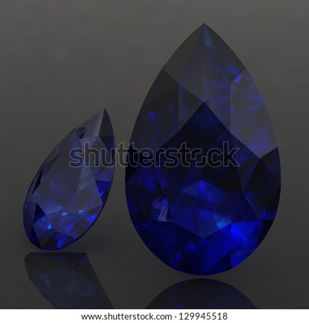 blue sapphire  (high resolution 3D image)