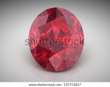 Ruby or Rodolite gemstone (high resolution 3D image)