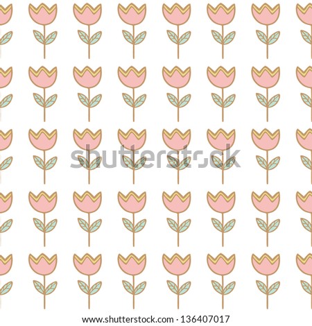 Seamless tulip flower background pattern , Vector illustration