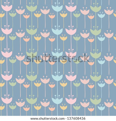 Seamless of colorful tulip flower background pattern , Vector illustration