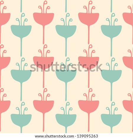 Seamless tulip flower background pattern , Vector illustration