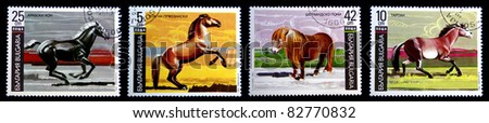 BULGARIA - CIRCA 1990: stamps printed by Bulgaria, shows horses, series, circa 1990