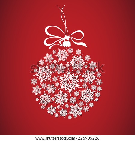 Christmas Ball With Snowflakes. Vector Illustration. - 226905226 ...